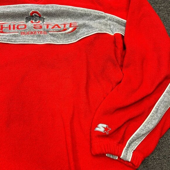 Vintage 90s Y2K Starter Team Ohio State Buckeyes OSU Pullover Fleece Sweatshirt - Picture 6 of 15